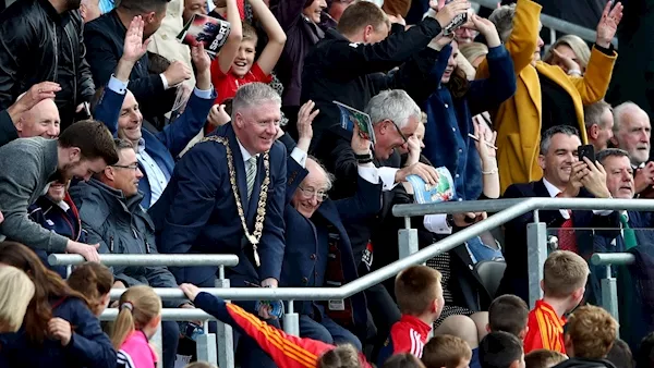 PIC: Michael D Higgins did the Mexican wave at the Liam Miller match