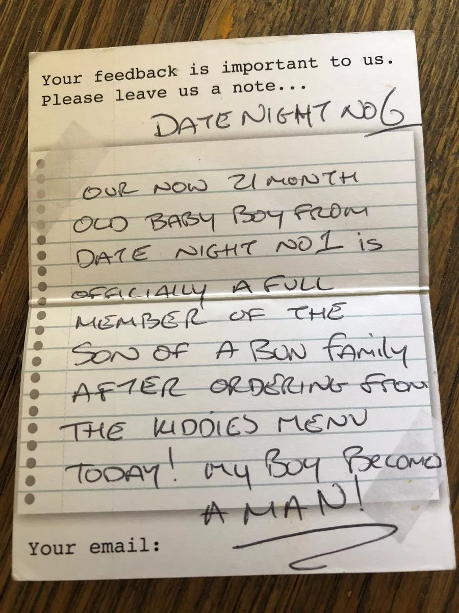 These Cork parents left the sweetest note for staff after eating out with their son
