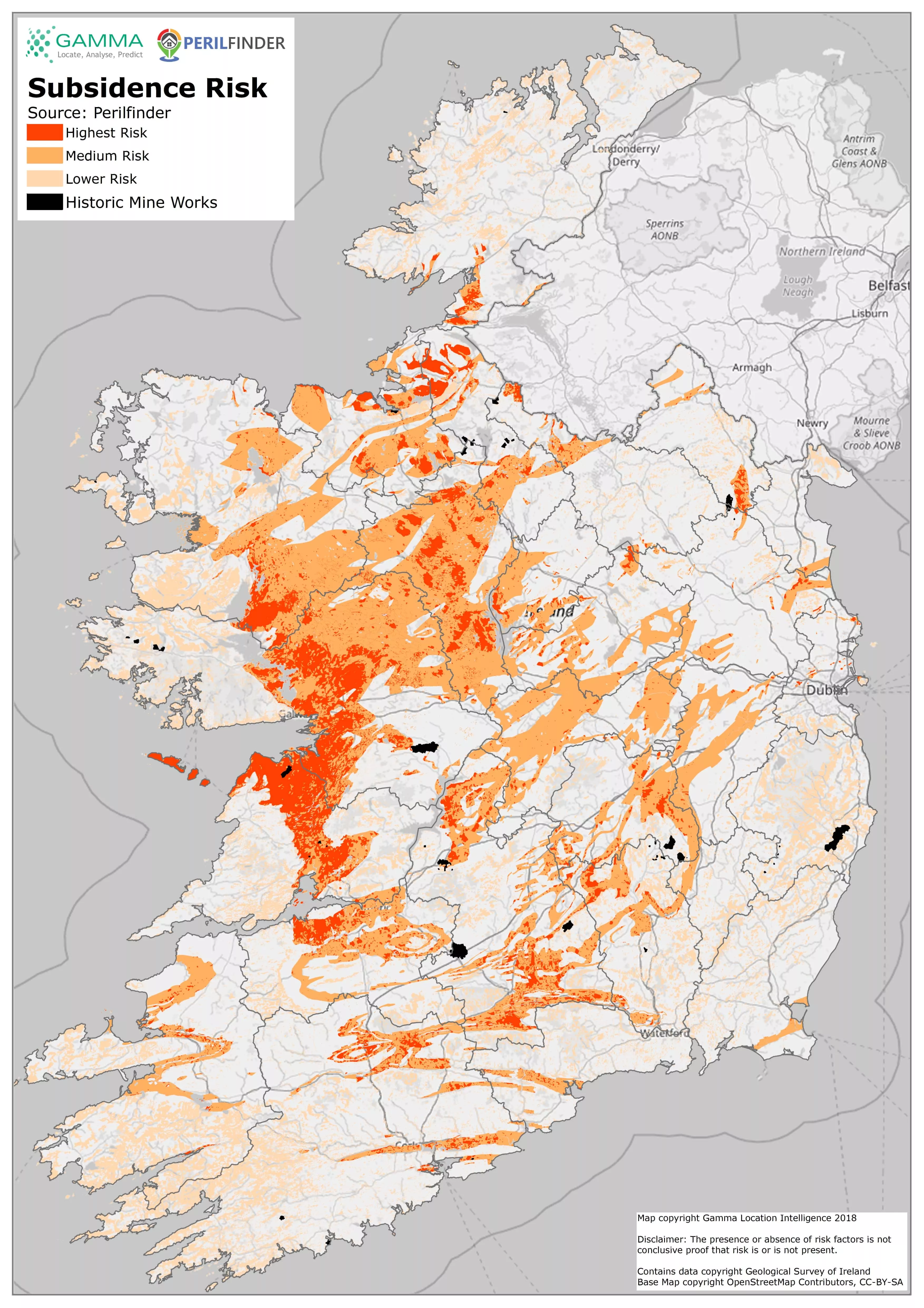 Here are the areas most at risk from sinkholes in Ireland