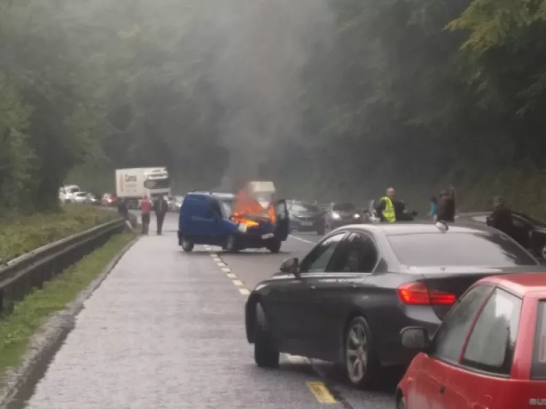 Emergency services dealing with a road traffic incident in Co. Waterford