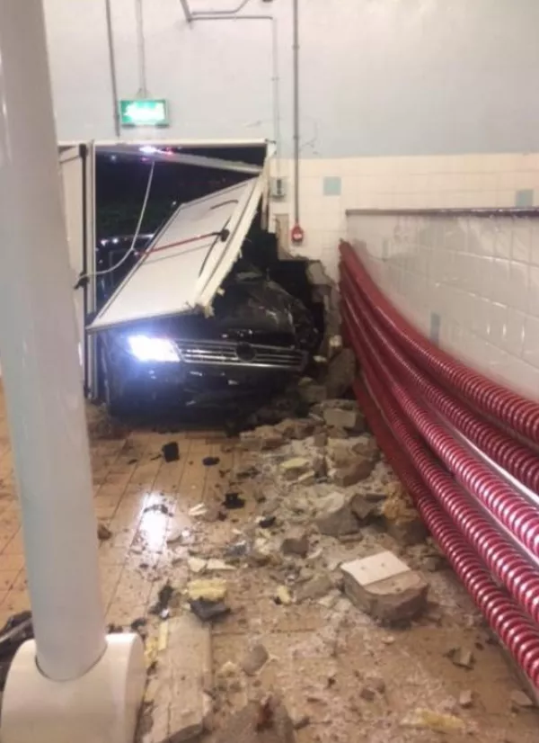 Cork swimming pool closed after car crashes through wall