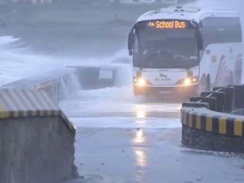 WATCH: School bus bears the full brunt of Storm Callum