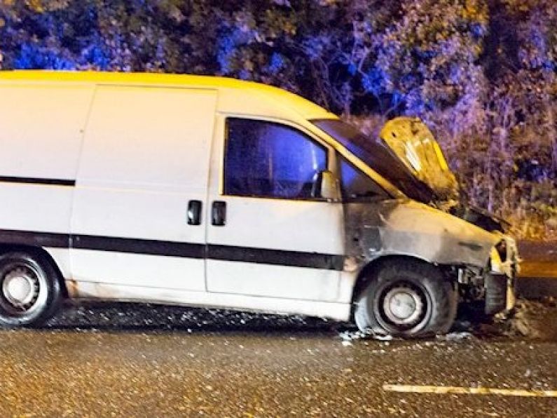 “I just got out”: Driver has lucky escape after van engulfed in fireball