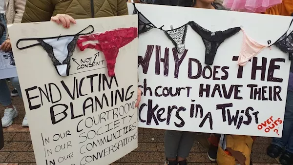 WATCH: Woman stands in her underwear on Cork’s Patrick Street to protest victim blaming
