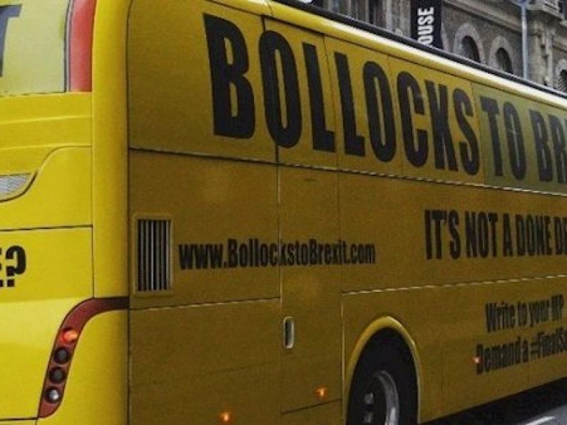 Remainers arrive in Dublin with 'Bollocks to Brexit' bus