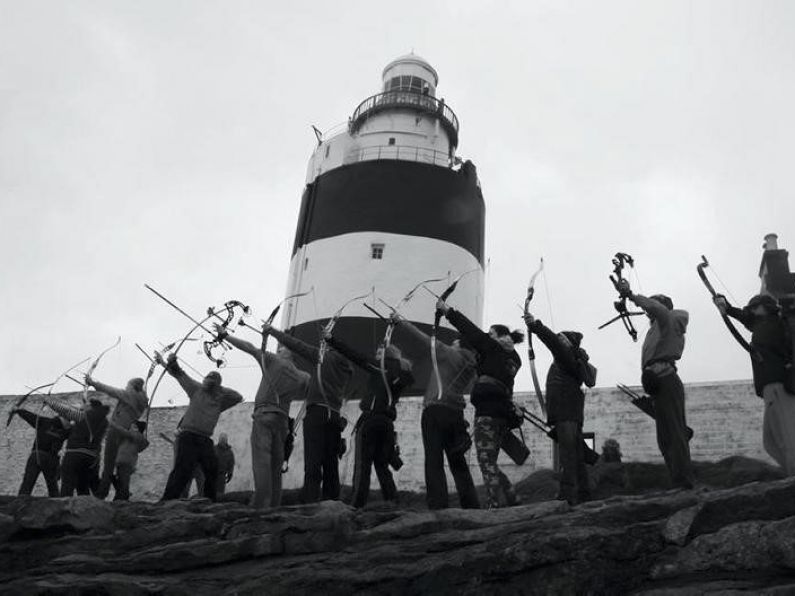 Hook Lighthouse has arrows pointed towards New Year's Celebrations