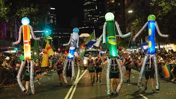 Pictures: Panti Bliss leads Irish float in front of half a million people at Sydney's Mardi Gras