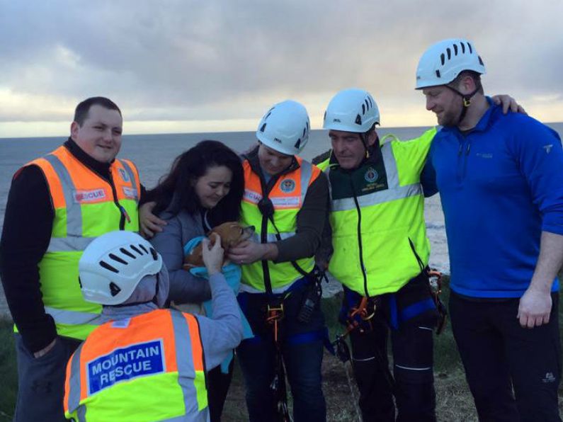 Josie the Jack Russell saved by Tramore Cliff & Mountain Rescue following dramatic cliff fall