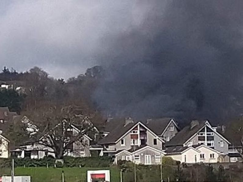 Emergency services at the scene of a fire in Co. Waterford