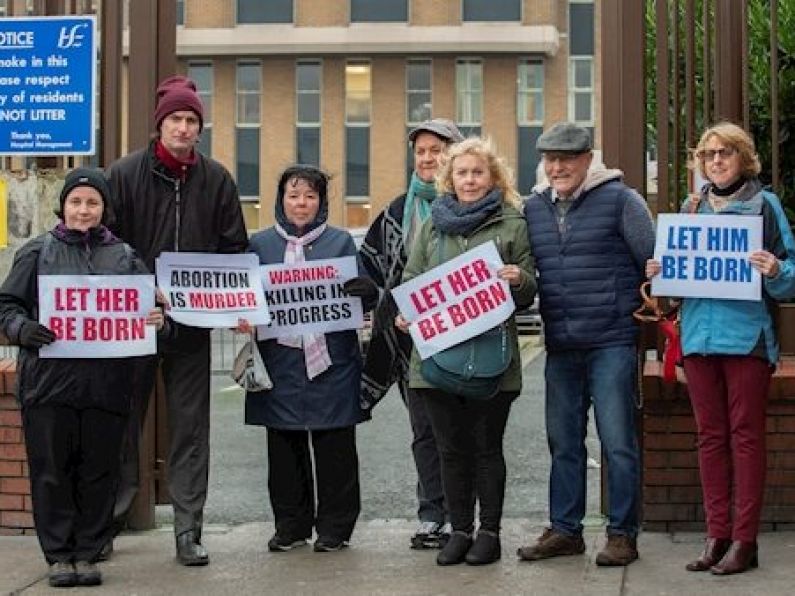 Anti-abortion protest outside Our Lady of Lourdes Hospital in Drogheda