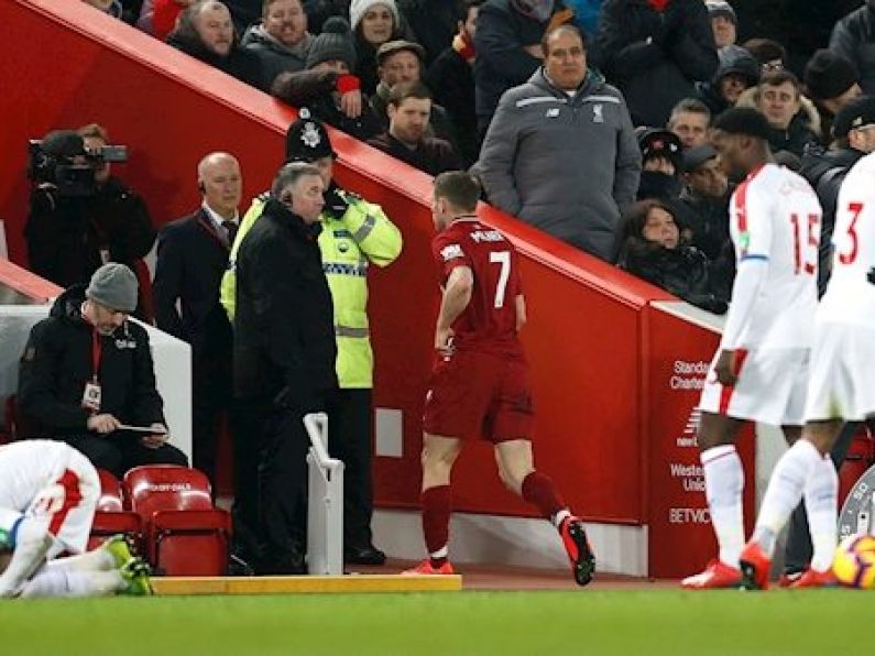 Liverpool's James Milner shown red card by his former primary school teacher
