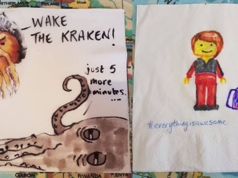 LOOK: Irish mom draws on daughter's lunch napkins everyday to make her smile