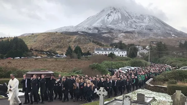 Priest warns 'the car is a lethal weapon' as Donegal endures bitter wind to bury four young crash victims