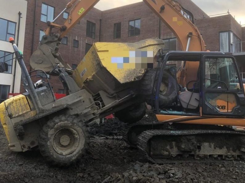 Driver taken to hospital after collision on building site