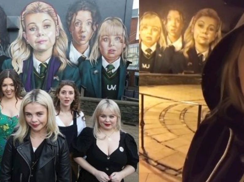 WATCH: Nicola Coughlan reacts to seeing the Derry Girls mural for the first time