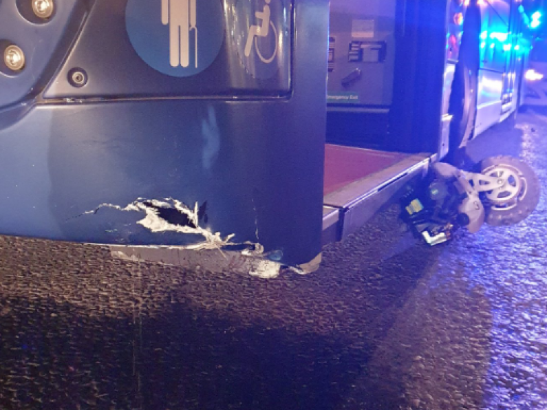 Man has lucky escape after his scooter collides with bus