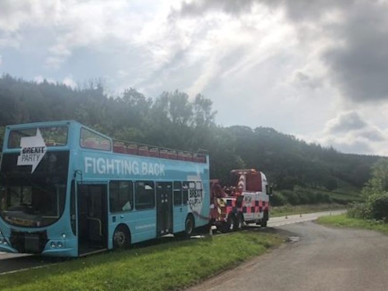 Brexit Party bus left abandoned with doors open on Welsh road ‘had mechanical fault’