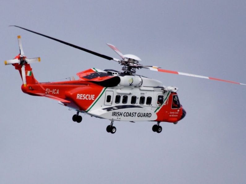The Irish Coast Guard Rescue 117 helicopter is assisting a fisherman in Wexford