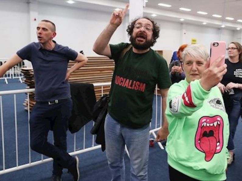 'Stick your co-living up your a**e': Protesters target Housing Minister Eoghan Murphy at Dublin count centre