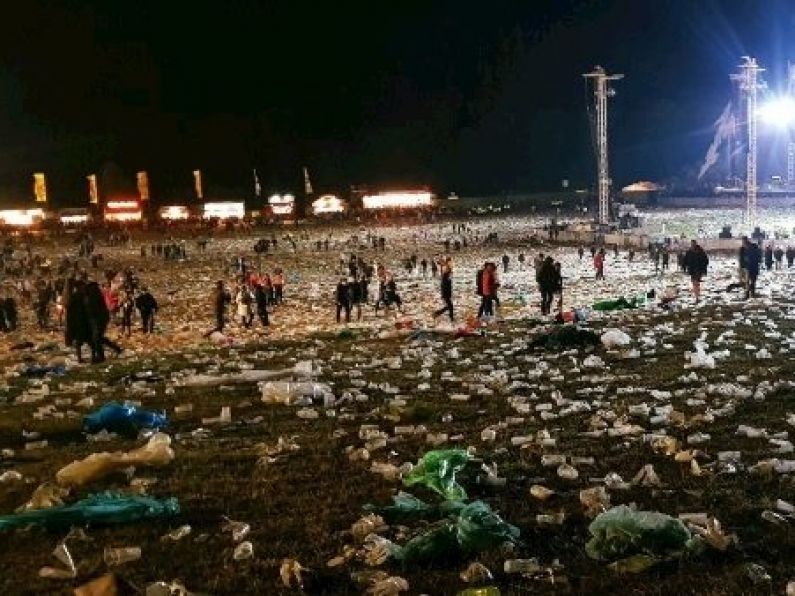 Shocking images of the amount of plastic left behind after Metallica gig