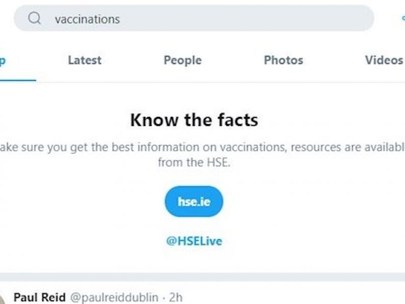 Twitter and HSE collaborate to highlight public health information on vaccinations