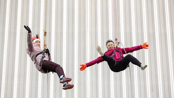 Angela, 76, abseils down Thomond Park for charity