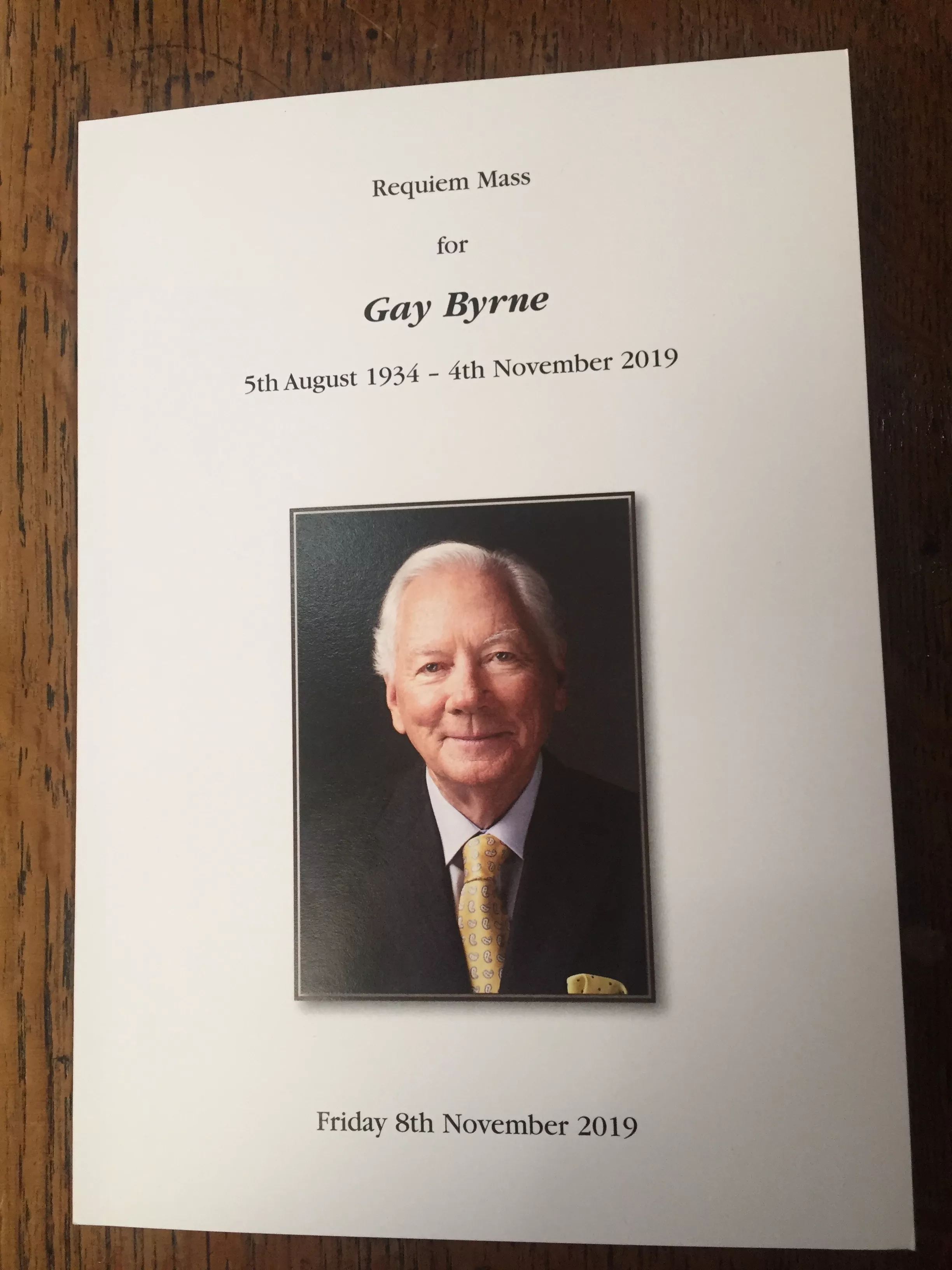 'A Dub and one of our own': Friends and family bid Gay Byrne goodbye