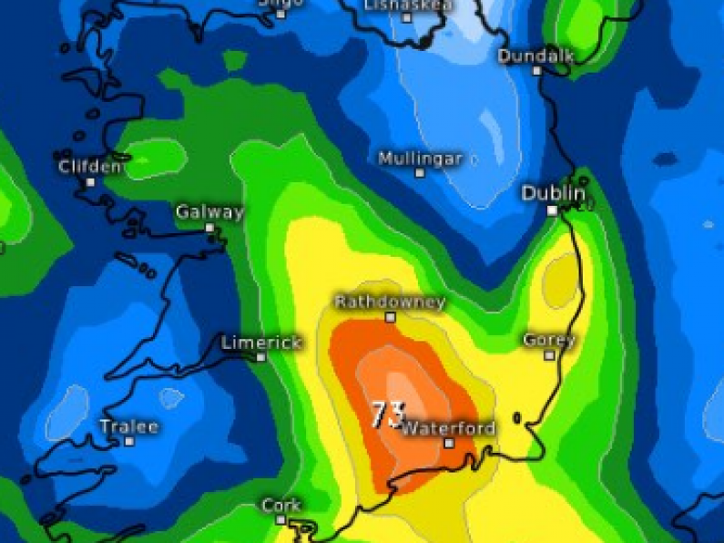 Orange Rainfall Warning for Tipperary and Waterford