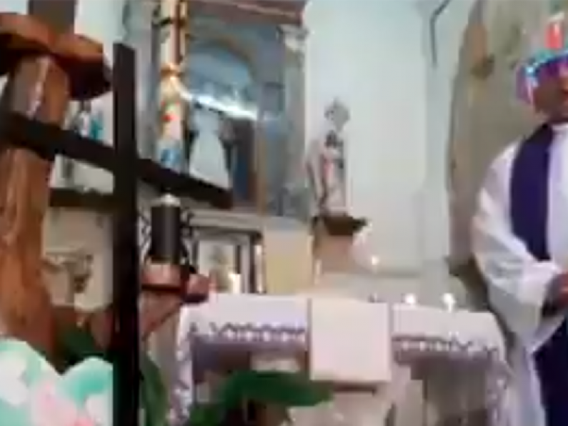 Italian priest accidentally activates Facebook filters while live-streaming mass