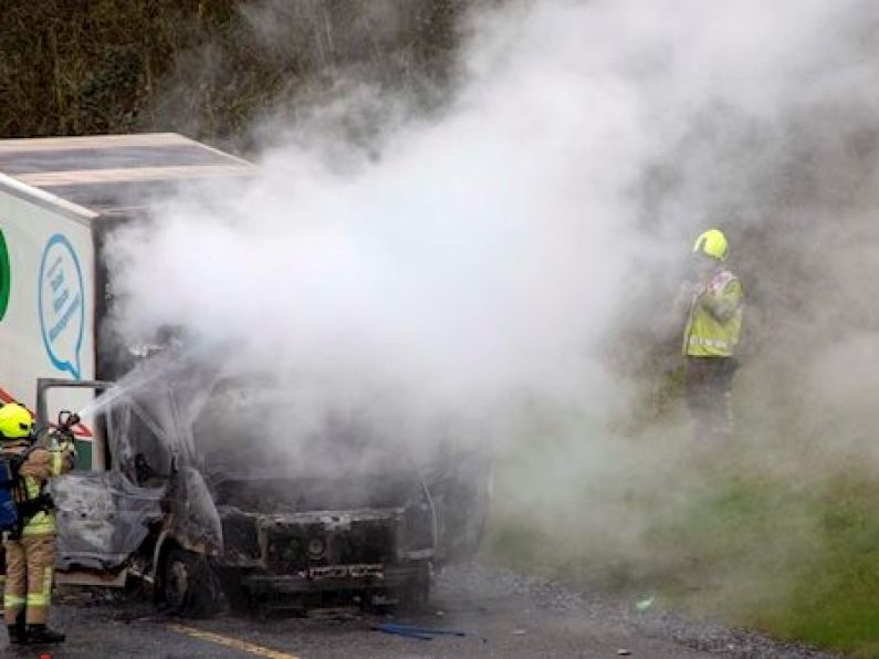 Driver escapes injury after truck burst into flames on motorway