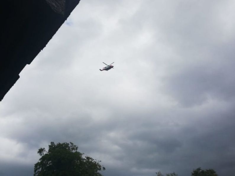 Coastguard helicopter involved in a search of the River Nore in Kilkenny