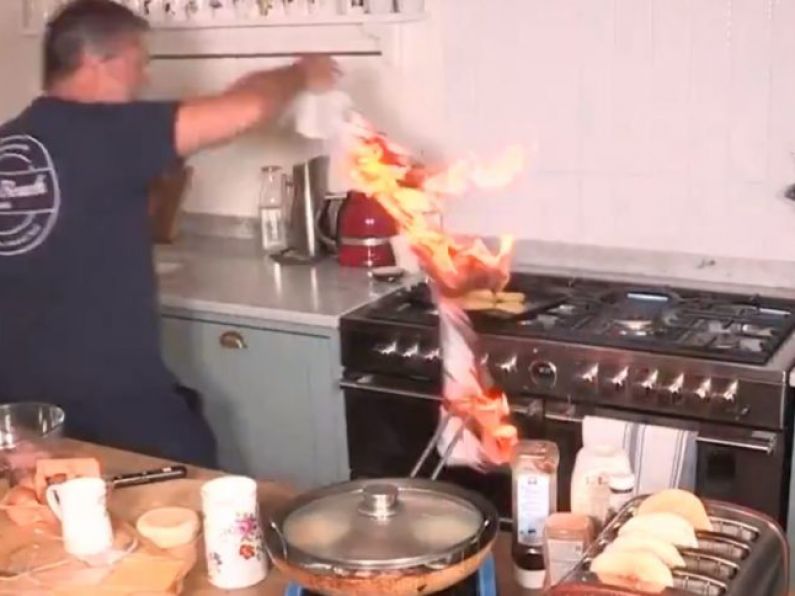 TV Chef Almost Sets Kitchen On Fire