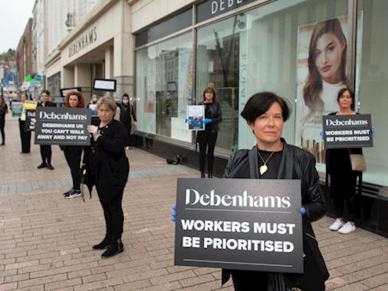 Former Debenhams staff will prevent stock leaving stores until they are paid