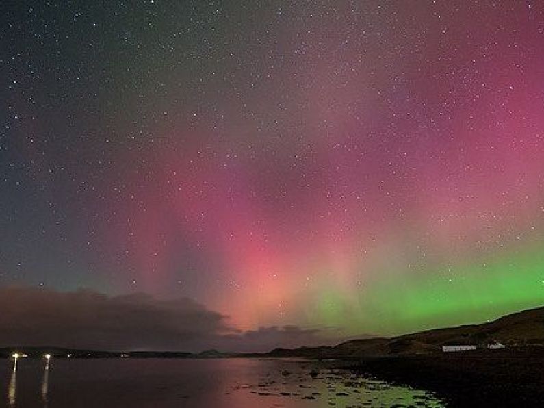 Northern lights vivid light show over Waterford and Wexford