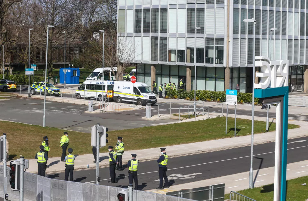 Anti-lockdown protesters gather at RTÉ and Herbert Park in Dublin