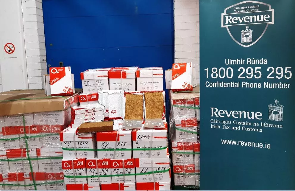 Revenue seizes €1.2m of tobacco disguised as office paper from Hong Kong