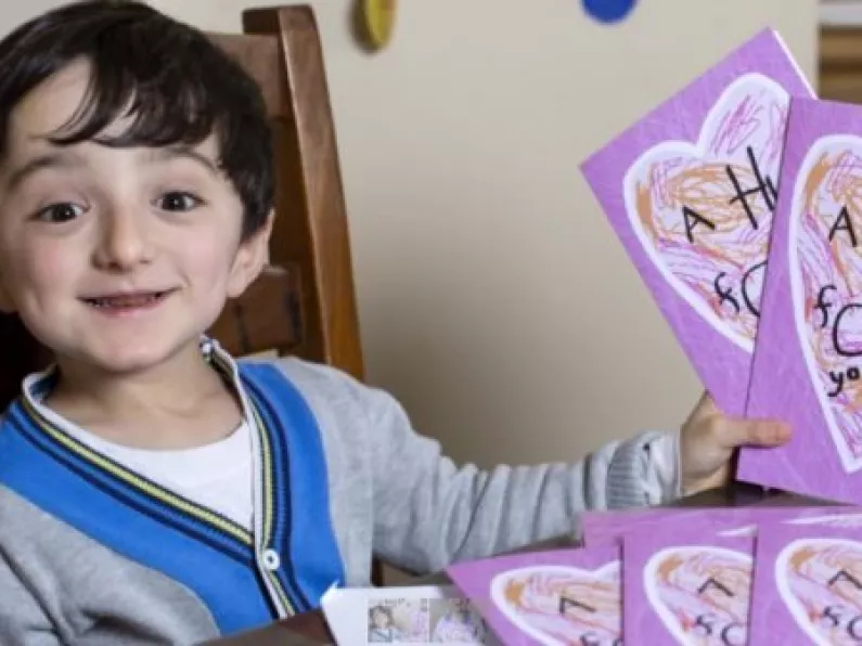 Toy Show hero Adam King's Hug Cards on sale at Centra and SuperValu
