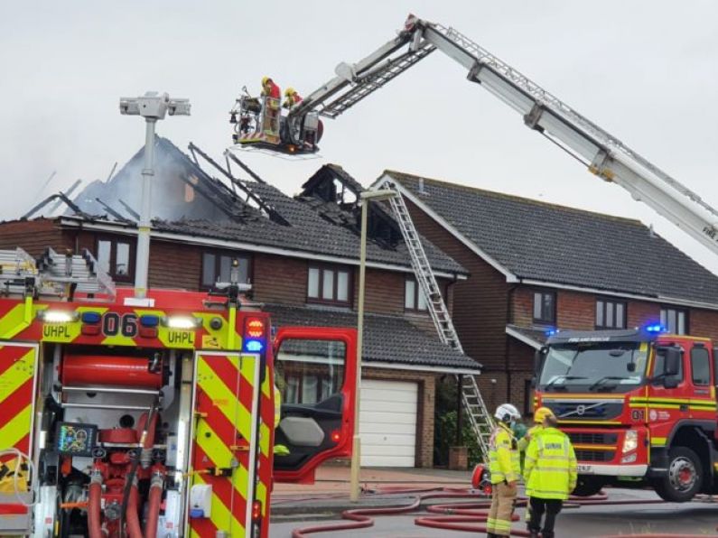 Two houses in the UK have been partially destroyed after they were hit by lightning