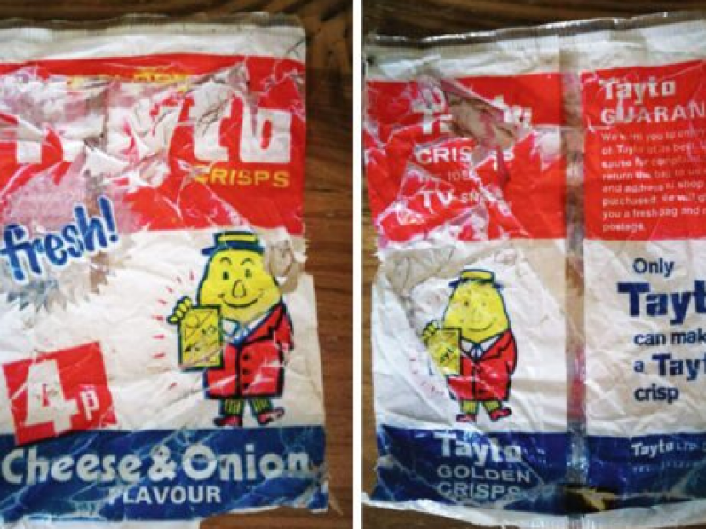 Packet of Tayto from almost 50 years ago found during Tidy Towns clean up