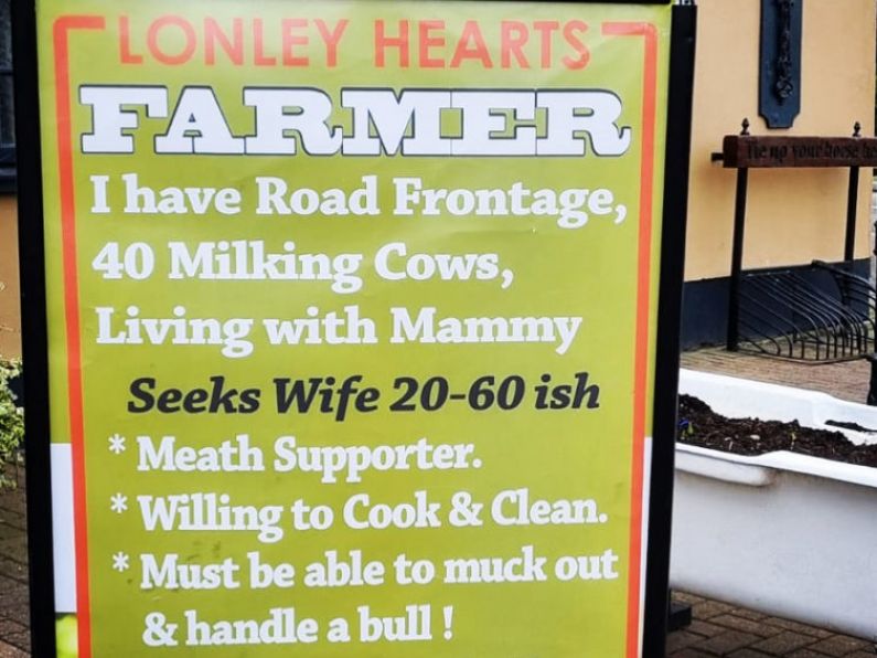 Pub helps farmer with ‘road frontage and 40 milking cows’ advertise for wife