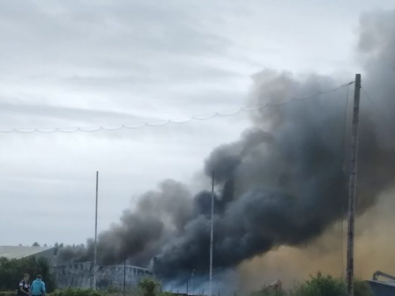 Fire crews from Wexford and Wicklow battle large fire