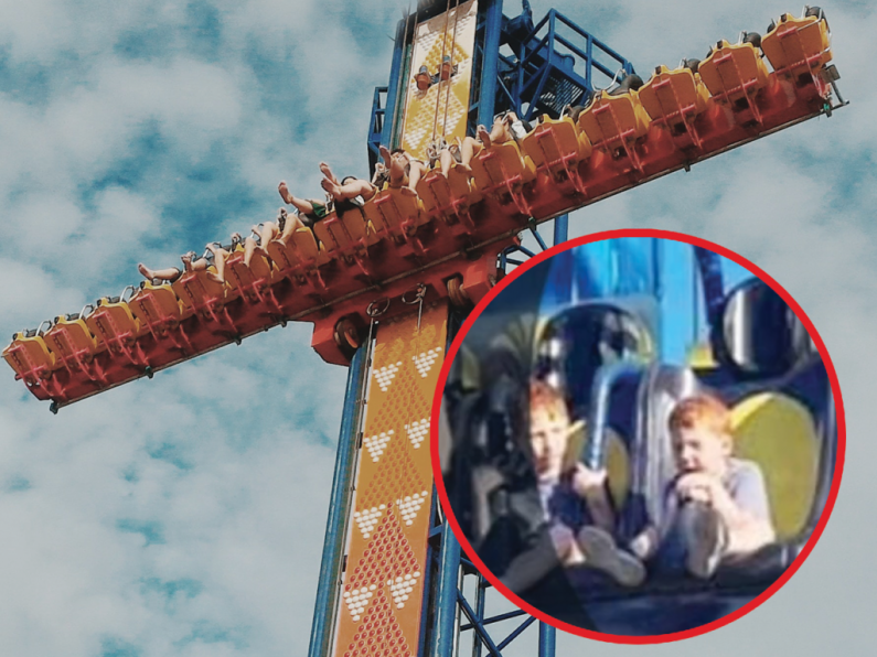 Mother watches in horror as unrestrained son clings to 'Free Fall' ride
