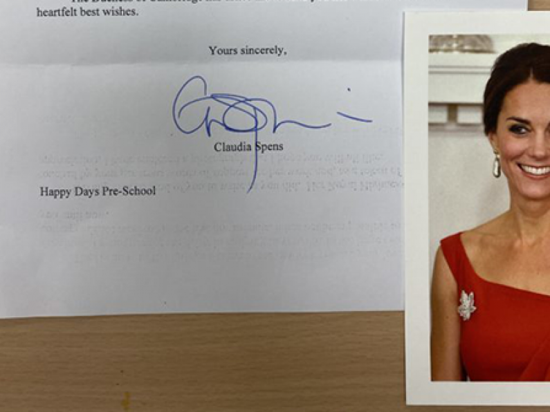Irish pre-schoolers receive surprise letter from Kate Middleton