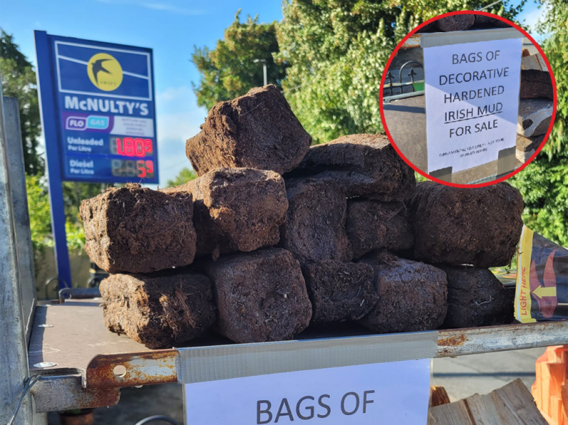 Irish garage sells turf as 'decorative hardened Irish mud' in bid to raise awareness of ban