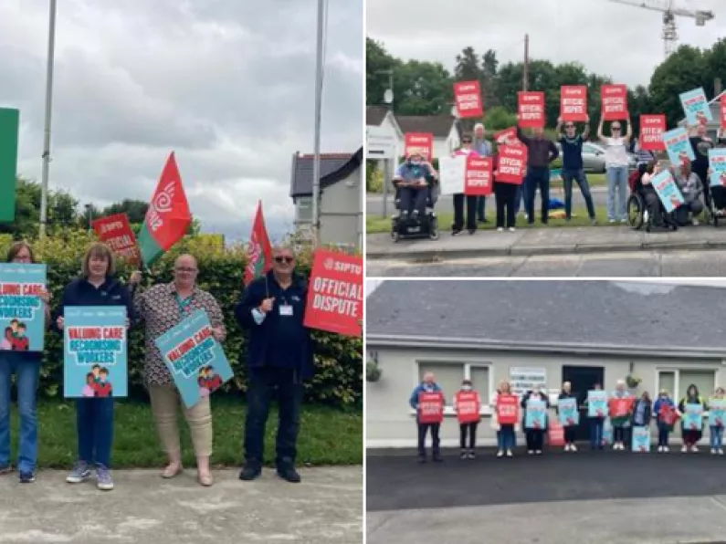 Protests in Waterford, Dublin and Galway in community sector strike