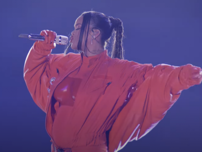 Rihanna reveals she's pregnant with second child during Super Bowl halftime show