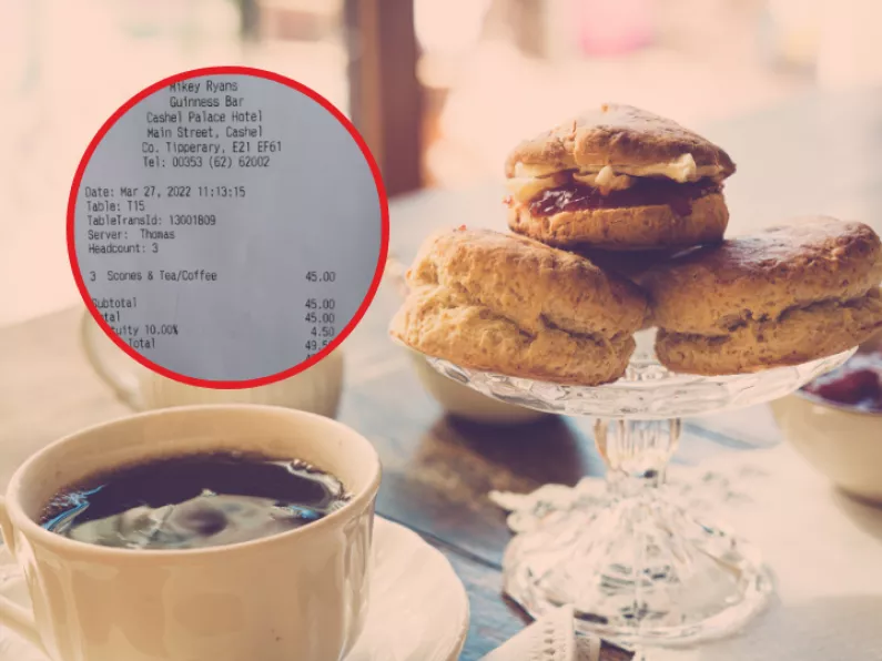 Twitter users in meltdown as Tipp hotel charges outrageous price for coffee & scone!