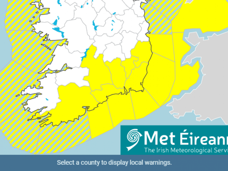 Yellow weather warning for South-East with torrential rain forecast