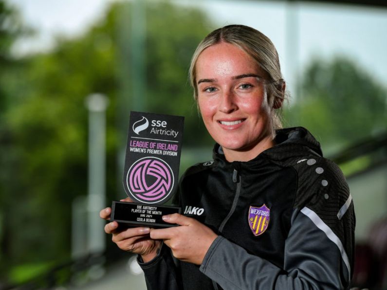 Wexford FC's Ceola Bergin wins Premier Division Player of the Month