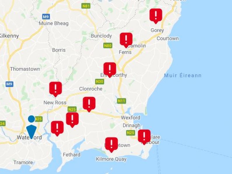 Homes and businesses in Wexford still without power following Storm Barra